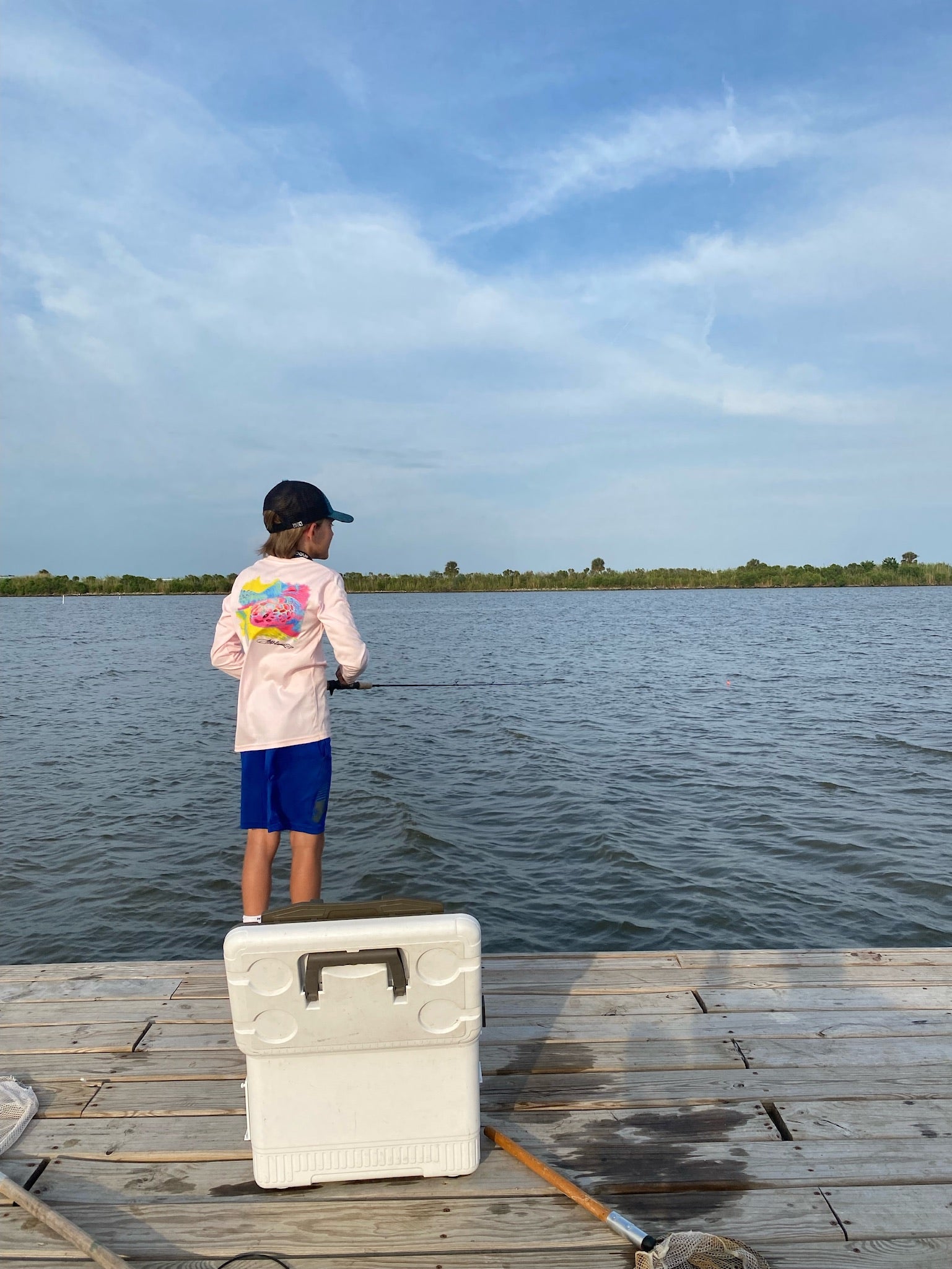 Mr. Turtlehead Kids UPF 50+ Performance Fishing Shirt on Pink