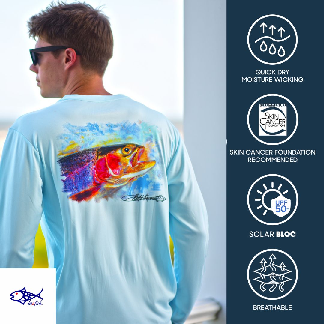 Adult Rainbow Trout Performance Fishing Shirt
