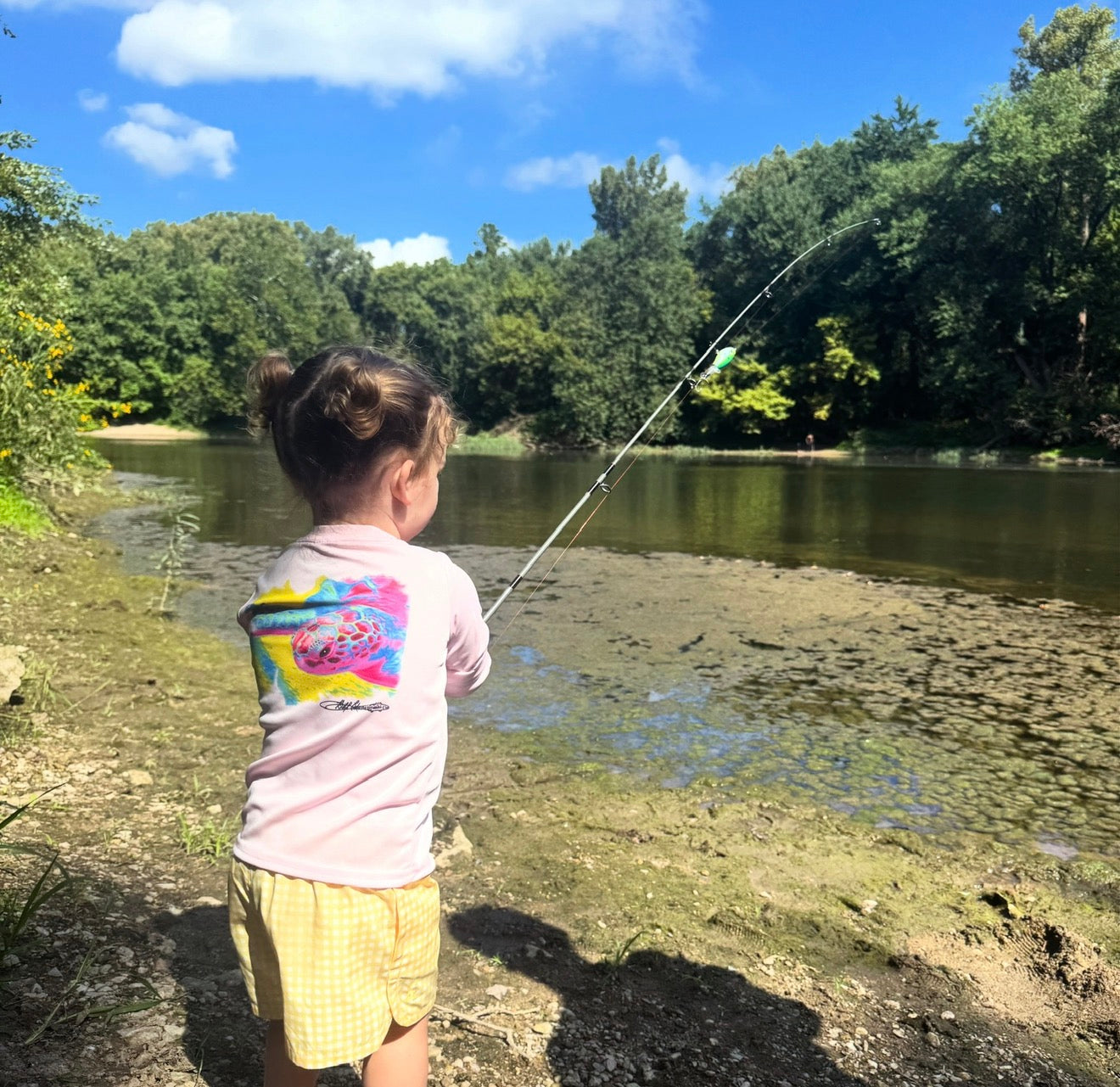 Mr. Turtlehead Kids UPF 50+ Performance Fishing Shirt on Pink