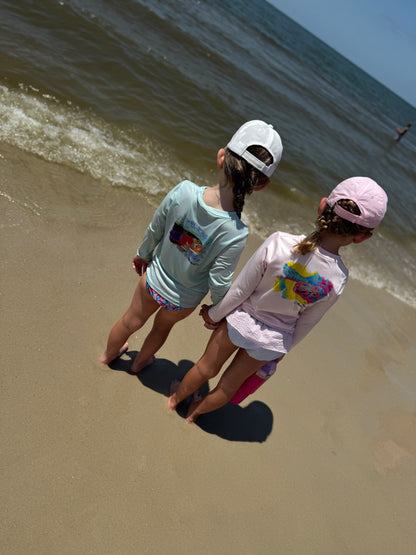 Mr. Turtlehead Kids UPF 50+ Performance Fishing Shirt on Pink