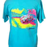Sea Turtle T-Shirt - Comfort Colors Cotton in blue with a vivid sea turtle design on the back. Perfect for matching family fishing shirts.