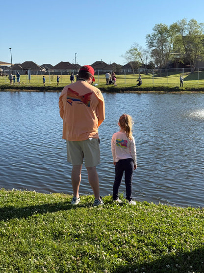 Mr. Turtlehead Kids UPF 50+ Performance Fishing Shirt on Pink