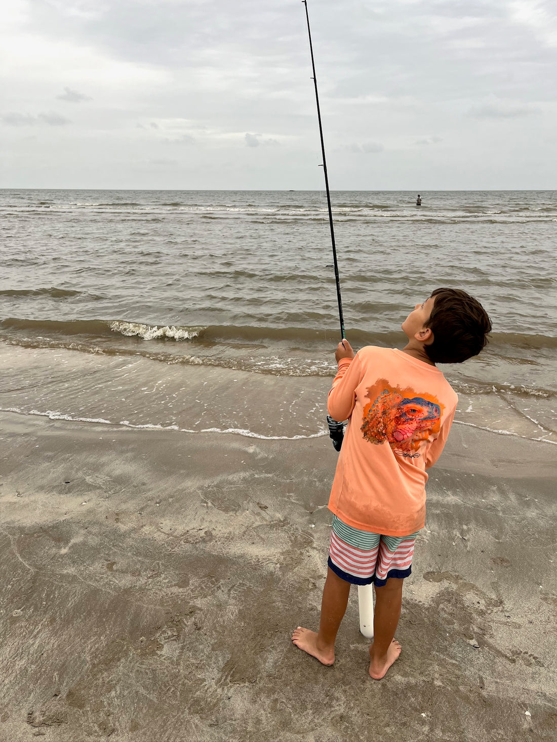 Iguana Lana Kids UPF 50+ Performance Fishing Shirt on Citrus