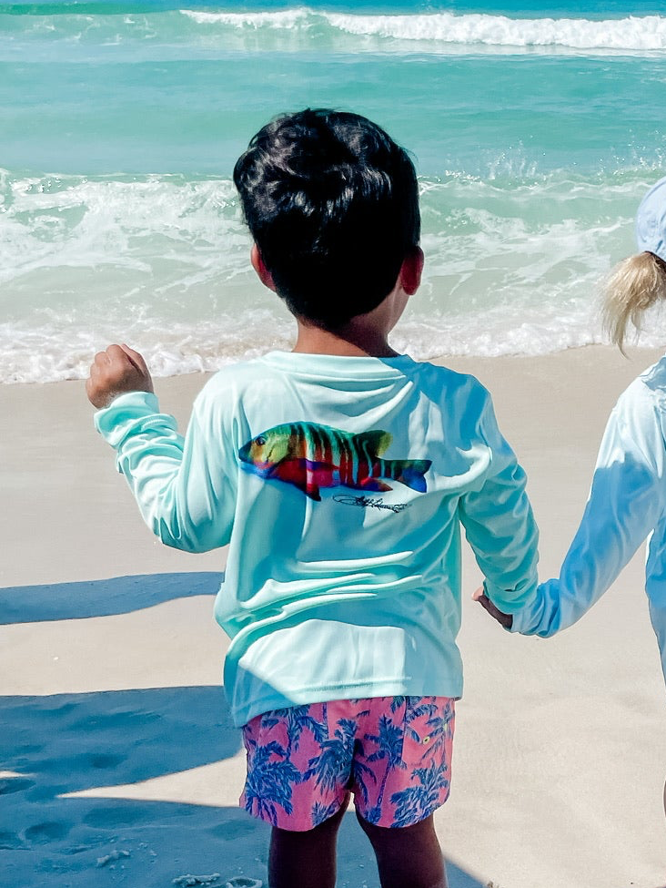 Santiago Snapper Kids Performance Fishing Shirt UPF 50+ Sun Protecting